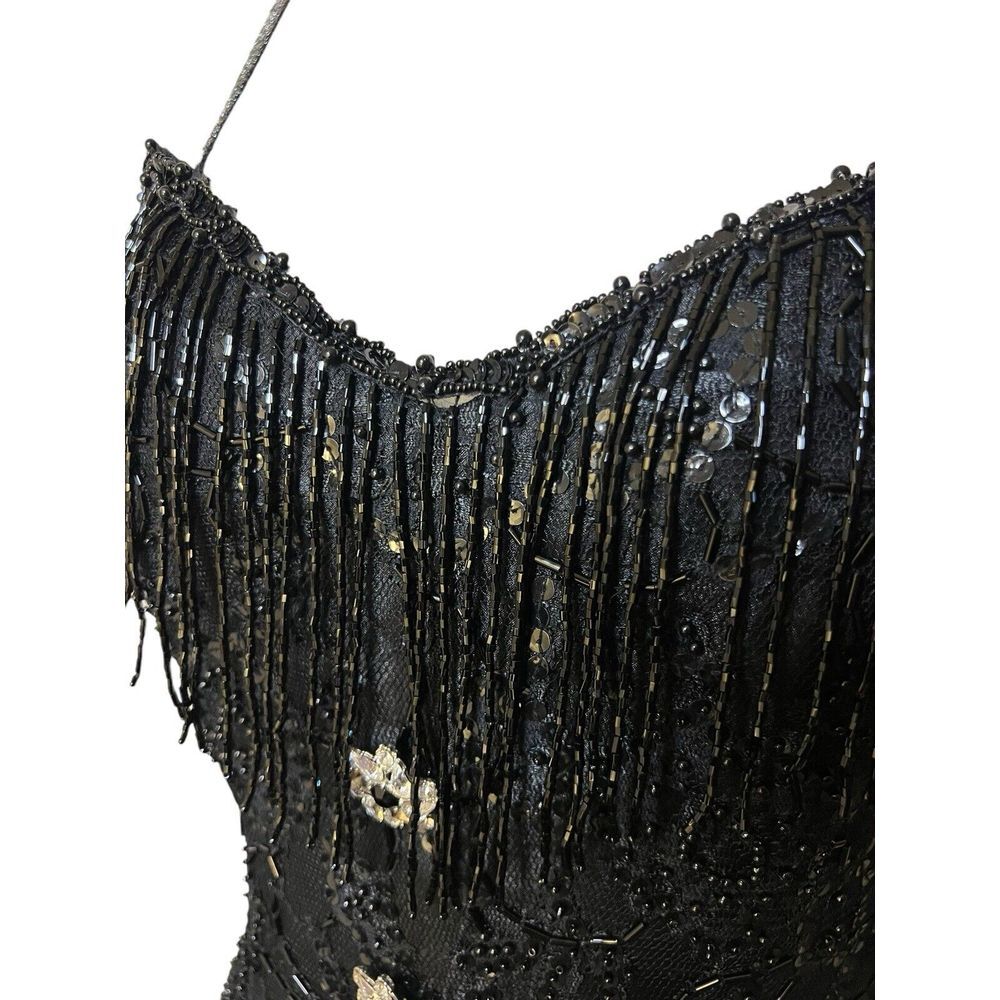 Vintage- LILLIE RUBIN After Five Size 10 Beaded Black Evening Party Dance Dress‎ - Picture 5 of 16